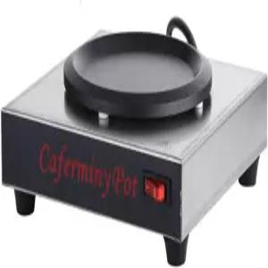 HMWOKPOT 80W 상업용 커피 워머 플레이트 5.9인치 싱글 버너 디캔터 스테인리스 스틸 머그 전기 차 보온용