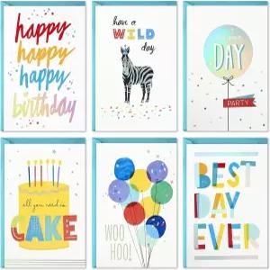 홀마크 생일 카드 모음 봉투가 있는 24장의 카드(레인보우 레터링 역대 최고의 날)