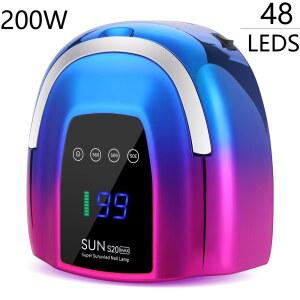 200W 충전식 UV LED 네일 램프 무선 네일 건조기, 3가지 타이머 및 모든 젤을 경화하는 홈 및 살롱용 스마트 센서