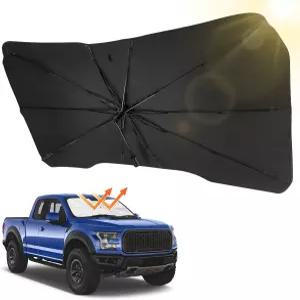 조이투투스 윈드실드 선쉐이드 엄브렐러 포드 2015-2025 F150 F250 F350에 장착 360 회전 구부릴 수 있는