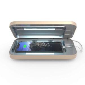 PHONESOAP UV 휴대폰 소독제 듀얼 범용 충전기 박스 특허 임상적으로 입증된 360도 UV 모든 휴대폰 라이트 골드 소독 충전