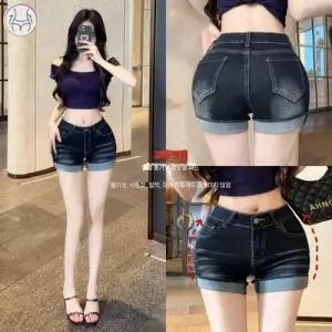 뚜에스틸로 여사친 핫팬츠 스판 힙업 청반바지 풍성한 청바지 스키니 롤업 ADOR1