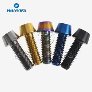 Wanyifa 티타늄 합금 볼트 테이퍼 헤드 나사, 사이클링 자전거 V-BRAKE 및 디스크 브레이크, M6x16, 18mm,