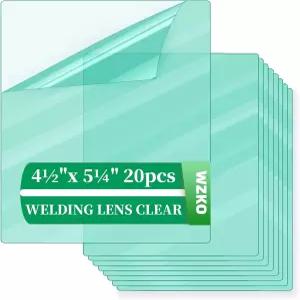 WZKO 3350 용접 헬멧 후드 교체 투명 렌즈 커버 외부 광학 등급 20Pcs 4.5 x 5.25 태양열 자동 암색