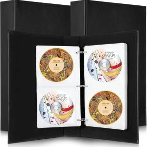 Affrolling 2Pcs DVD 보관 바인더 96 슬리브 CD Book 3 링 앨범 공간 절약 케이스 홀더 정리함 카 홈