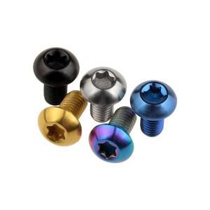 도로 자전거 및 디스크 브레이크 로터 마운틴 용 6pcs 티타늄 볼트 Torx 버튼 헤드 나사 M5x10 M5X12