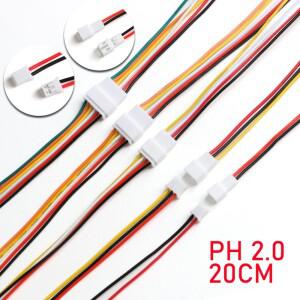 5쌍 마이크로 JST PH2.0 2p 3p 4p 5p 6p 남성 여성 플러그 터미널 커넥터 케이블 전자 와이어 라인 26AWG 2