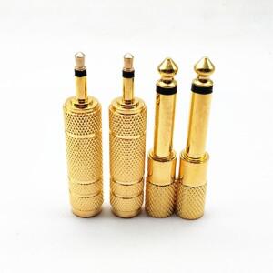 2개몫 6.35mm 남성 3.5mm 여성 모노 잭 플러그 단일 오디오 케이블 어댑터 마이크 이어폰 앰프 AUX 변환기