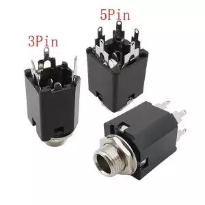 호환  5Pcs PJ-612A 6.35 14 인치 헤드폰 암 잭 소켓 6.35mm 오디오 마이크 플 패널 마운트 솔더 커넥터 너