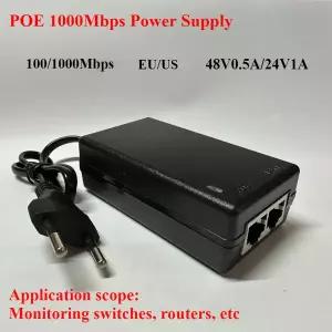 호환  48V12V POE 인젝터 이더넷 CCTV 전원 어댑터 IP 카메라 IP 용 0.5A 2A 24W POE 스위치 전원 어댑터 E