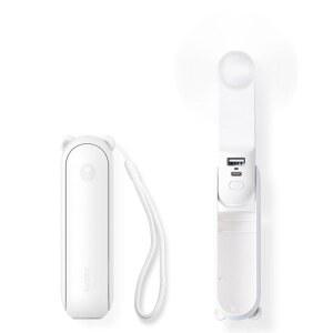 JISULIFE 3 IN 1 핸드헬드 미니 선풍기 휴대용 파워 뱅크 손전등 19H 최대 냉방 USB 충전식 여행용 포켓