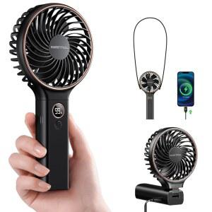 스위트풀 휴대용 선풍기 5000mAh 충전식 배터리 6단풍 LED 디지털 디스플레이 백업 전원이 장착된 접이식