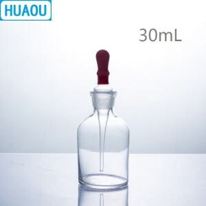 HUAOU-30mL 드롭 보틀 투명 유리 피펫 및 라텍스 고무 니플, 실험실 화학 장비