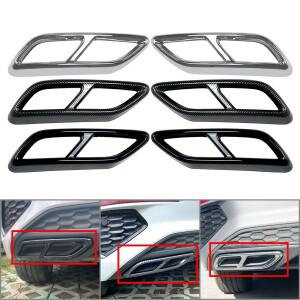 2Pcs 자동차 후면 목구멍 배기 파이프 머플러 팁 커버 트림 장식 아우디 A3 8Y S 라인 Sportback 세단 2021