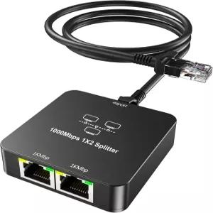 이더넷 스플리터 1대 2 출력 Cat 6 케이블 1000Mbps 고속 RJ45 5/5e/6/7/8 기가비트 인터넷 커넥터