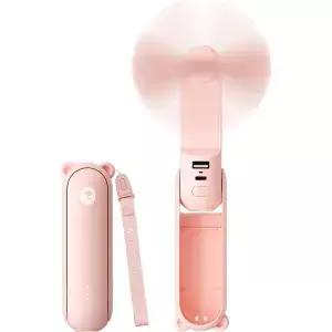 JISULIFE 3 IN 1 핸드헬드 미니 선풍기 - 휴대용 파워 뱅크 손전등 19H 최대 냉방 USB 충전식 여행용 포켓