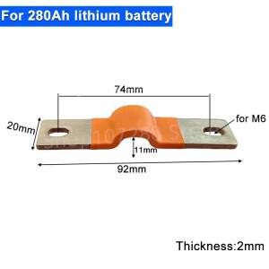 10 개/몫 12V Lifepo4 배터리 유연한 버스 바 구리 커넥터 구멍 280Ah 용 74mm 2mm 두께