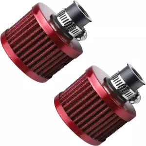 Hbxdeco 2PCS 에어 필터 밸브 커버 브리더 12mm 냉기 흡입 통풍구 크랭크케이스 자동차 및 오토바이용 범용