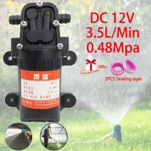 호환  DC 12V 70PSI 3.5LMin 0.48Mpa 농업 전기 워터 펌프 블랙 마이크로 고압 다이어프램 분무기 세차