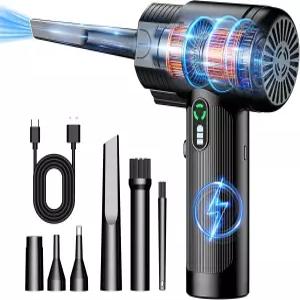 압축 공기 집진기 LED 라이트 미니 송풍기가 장착된 130000RPM 전기 충전식 무선 키보드 청소 제트 드라이