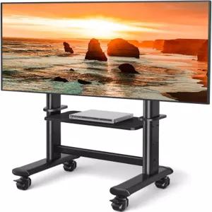 바퀴가 달린 모바일 TV 카트 롤링 스탠드 최대 250파운드의 LCD LED 평면 곡면 스크린 VESA800x600mm 헤비