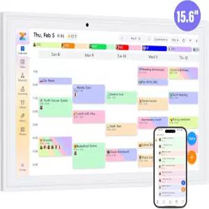 OcePor 15.6인치 디지털 캘린더 전자 안무 차트 가족 일정을 위한 스마트 월 풀 HD 인터랙티브 터치스크린