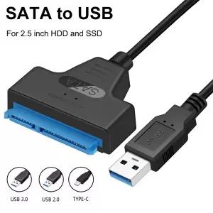 호환 SATA to USB 3.0 2.0 케이블 전선가리개 2.5 인치 외장 HDD SSD 하드 드라이브용 SATA 3 22 핀 어댑터