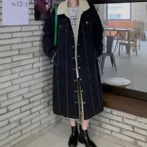 양털점퍼 롱 여성 아우터 겨울 코트 데님 청 뽀글이 자켓 안감
