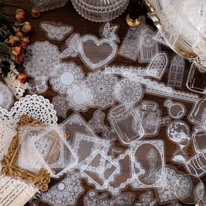 180 PCS 투명 레이스 스티커 PET 사진 액자 장식 DIY 데코레이션 노트북 앨범 핸드메이드