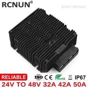 호환  RCNUN 고전력 24V  48V 32A 42A 50A 스텝 업 DC DC 컨버터 레귤레이터 자동차 트럭 용 24V  48V 2400
