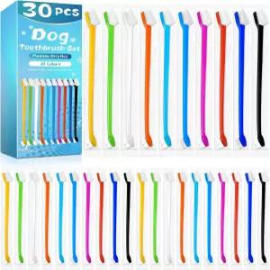 나보나 30 PCS 반려견 칫솔 양면 미끄럼 방지 키트 고양이 청소와 관리가 간편하여 소형에서 대형견과