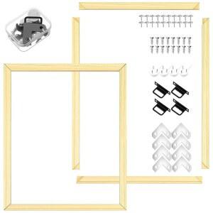 더블필 2팩 12x16인치 DIY 캔버스 스트레처 바 프레임 우드 키트 인쇄물, 포스터, 유화, 페인팅, 자수 스티치 및 니들포인트 아트를 위해 쉽게 조립할 수 있습니다