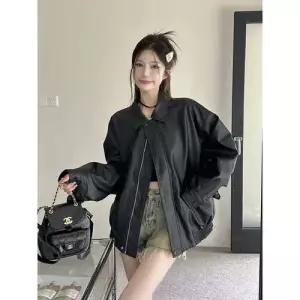 엘럽 여자 검정 가을 빈티지 자켓 코트 상의 긴팔 PU 쿨 가죽 스위트 원템3