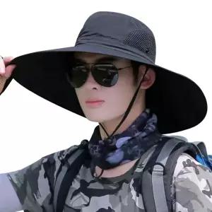 아웃도어 바다 낚시 여행 휴양지 등산 빈티지 래쉬가드 남성 와이드 선캡 빅사이즈 심플