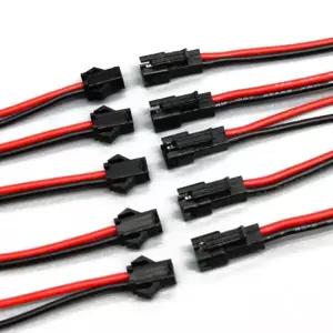 호환 JST SM 2P 2 핀 플 소켓 수 암 와이어 커넥터 LED 스트립 램프 드라이버 커넥터 케이블 전선가리개 퀵