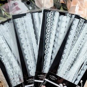 레이스 스티커 세트 - 장식 기획자용 Maxleaf 120PCS 빈티지 PET 화이트 스크랩북 노트북 저널 컵 꽃병 화분 공예 사진 액자