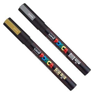 패브릭, 유리, 금속, 금, 은용 POSCA PC-3M 아트 페인트 마커 펜(각 2팩) (1개)