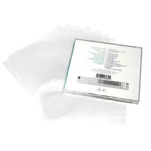 50피스 수평 CD 보호 외부 가방 투명 방진 CD 슬리브 자체 접착 재사용 가능 보관 용기