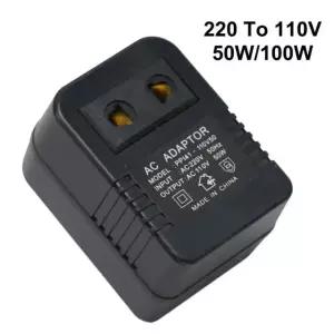 스텝 다운 전압 변환기 100W 50W 플러그 여행용 어댑터 변압기 220V AC EU