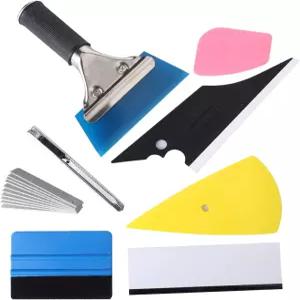GISSVOGEEK 자동차 창문 필름 틴팅 도구 자동 비닐 랩 설치 키트 프리컷/자동 틴트 펠트 스퀴지 포함 8 in