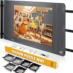 퍼즐 롤업 매트 6개의 분류 트레이가 있는 올인원 직소 39.4인치 x 23.6인치 미끄럼 방지 고무 뒷면 및