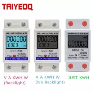 백라이트 유무에 관계없이 멀티미터 디지털 전기 에너지 전력계 KWH V A W 단상 AC KWH METER