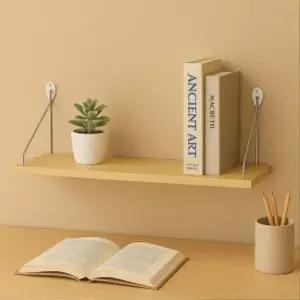 [하프클럽/]공간데코 무타공 벽선반 60x15cm 내추럴우드 벽걸이선반 원목벽선