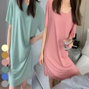 [하프클럽/]반팔 쿨 원피스 라운드넥 등원룩 루즈핏 여자 기본