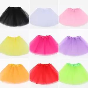 소녀 투투 스커트 탄성 발레 댄스웨어 Tutus 미니 생일 파티 3 레이어 Tulle for Princess 28Y