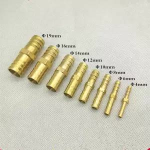 황동 직선 호스 파이프 피팅 동일 바브 구리 커플러 커넥터 어댑터 4mm