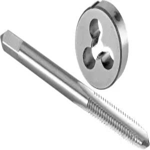 버킷 No 256 UNC 탭 앤 다이 세트 오른손 2 x 56 머신 스레드 라운드