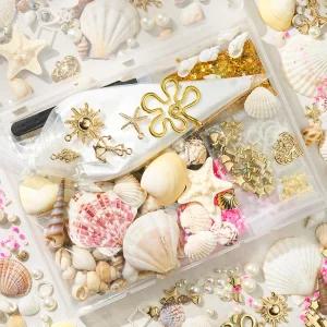 obeads 비치 정크 케이스 부적 키트 780PCS 여름 휴대폰 장식 진주 골드 패드 DIY 데코덴 네일 청소년 선물