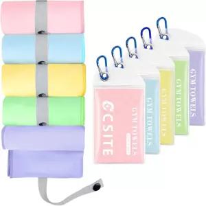 CSITE 극세사 짐 타월 - 흡수력이 뛰어나고 빠르게 건조되며 냄새가 나지 않는 남녀용 스포츠 스웨트 5팩