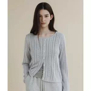 매장정품 MANGO MANY PLEASE FLO PUNCHING CARDIGAN_LIGHT BLUE